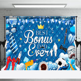 Lofaris Blue Best Bonus Dad Ever Happy Fathers Day Backdrop